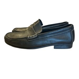 Sandro Men's Black Pebbled Leather Classic Penny Loafers - Size 10.5